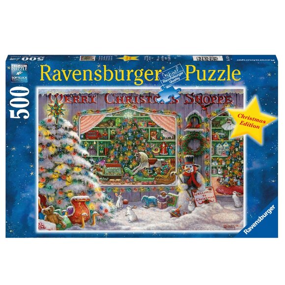 New sealed Ravensburger 500pcs Puzzle-The Christmas Shop - Picture 1 of 16